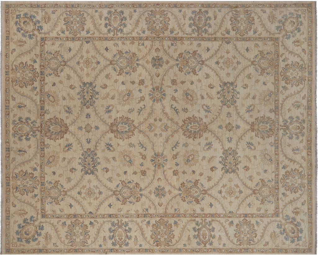 Ivory 8' 2" X 10' 0" Turkish Oushak Handmade Wool Area Rug - P3554
