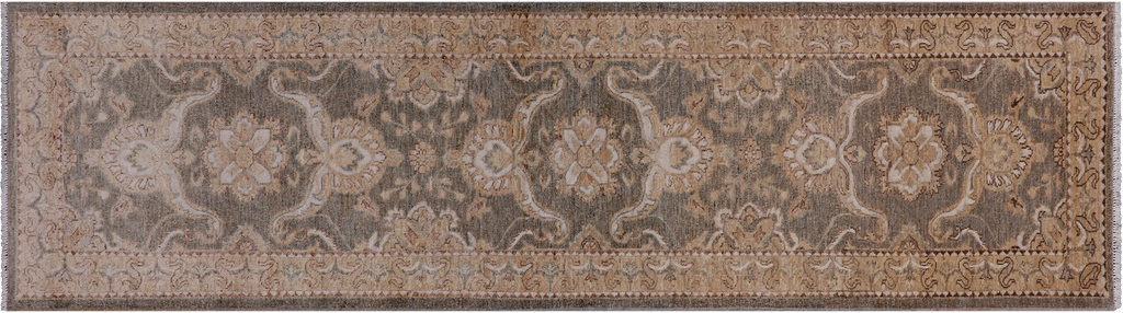 2' 7" X 9' 6" Hand Knotted Turkish Oushak Wool Runner Rug - P3586