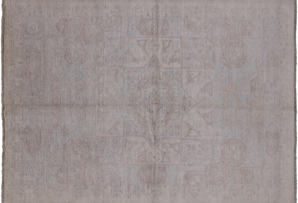 Grey 4' 10" X 7' 0" Turkish Oushak Washed Out Hand Knotted Rug - P4537