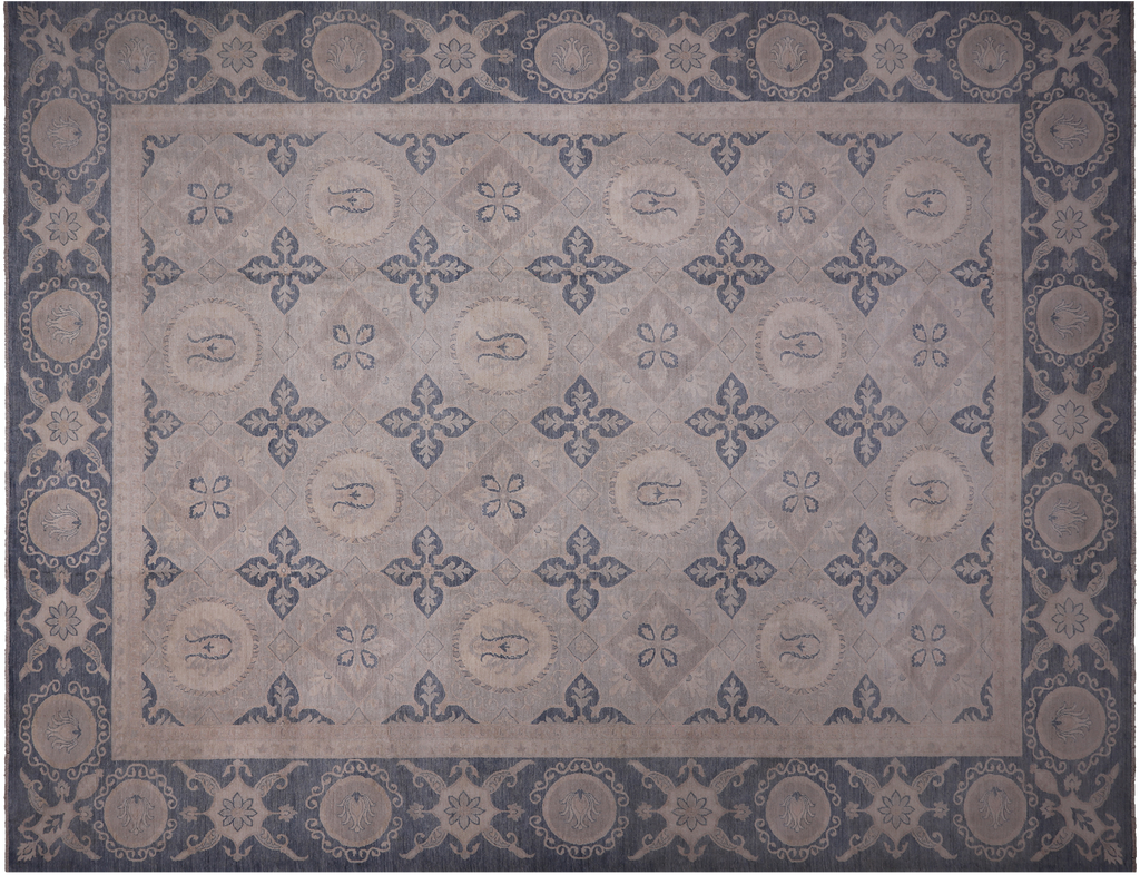 12' 4" X 16' 1" Turkish Oushak Hand Knotted Rug - P4628