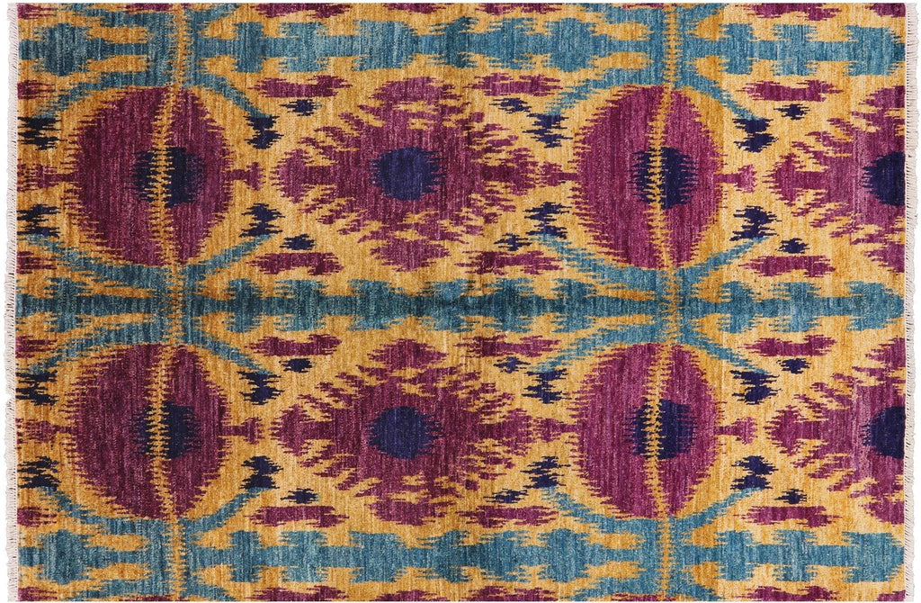 Hand Knotted Ikat Wool Area Rug - Manhattan Rugs