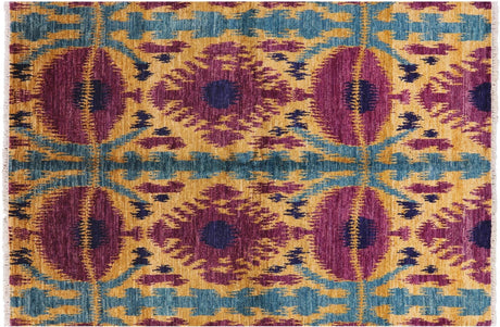 Hand Knotted Ikat Wool Area Rug - Manhattan Rugs