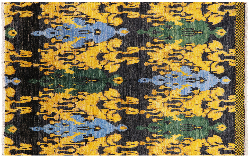 5' 2" X 8' 1" Ikat Handmade Wool Rug - P5175