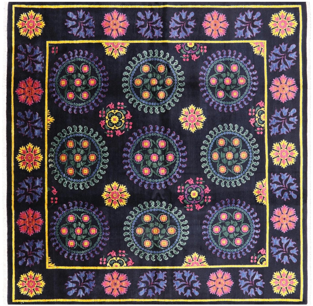 Square William Morris Hand Knotted Area Rug - Manhattan Rugs