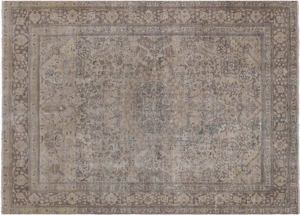 SUPER SALE 6' 9" X 9' 7" Handmade Persian Vintage White Wash Rug - P5329