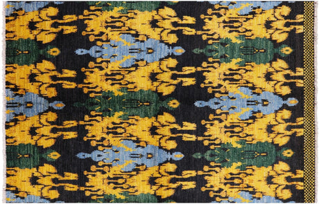 Ikat Hand Knotted Wool Area Rug - Manhattan Rugs