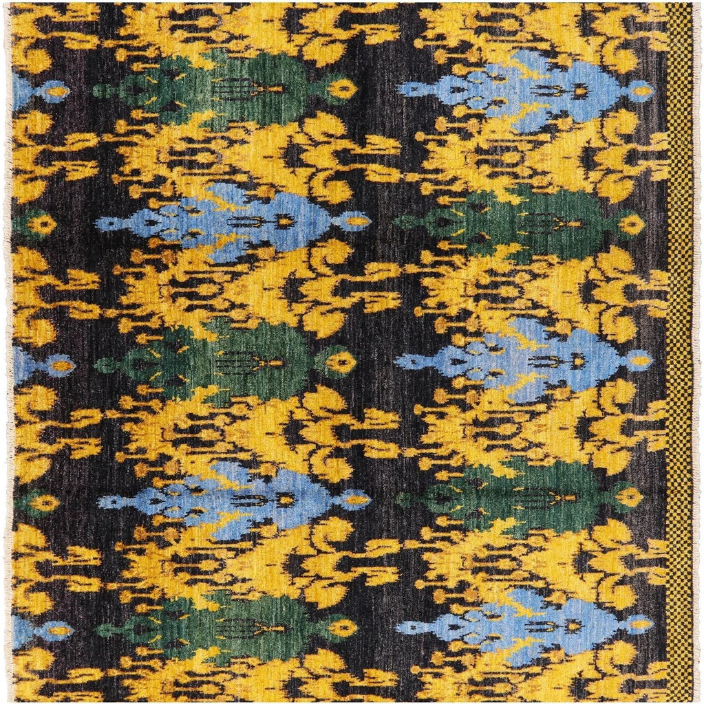 Square Ikat Hand Knotted Area Rug - Manhattan Rugs