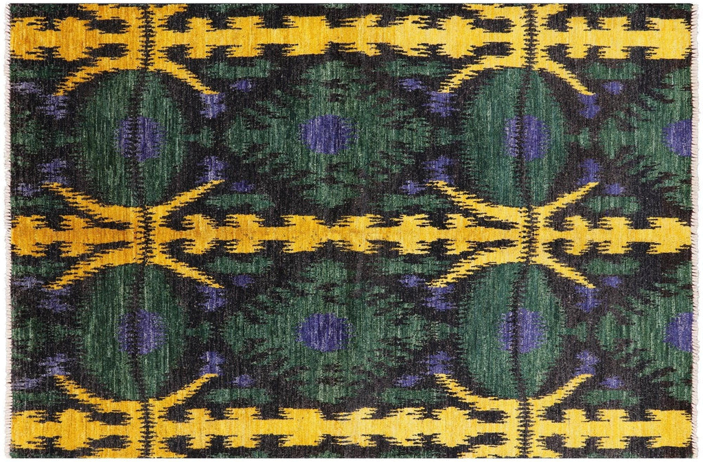 Ikat Hand Knotted Wool Rug - Manhattan Rugs