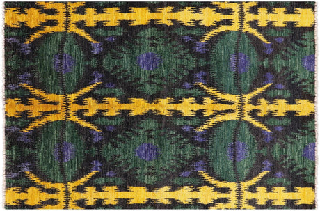 Ikat Hand Knotted Wool Rug - Manhattan Rugs