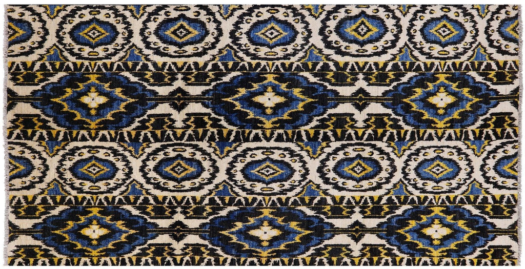 Ikat Hand Knotted Wool Rug - Manhattan Rugs