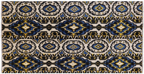 Ikat Hand Knotted Wool Rug - Manhattan Rugs