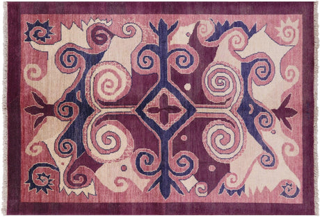 Ikat Hand Knotted Wool Rug - Manhattan Rugs