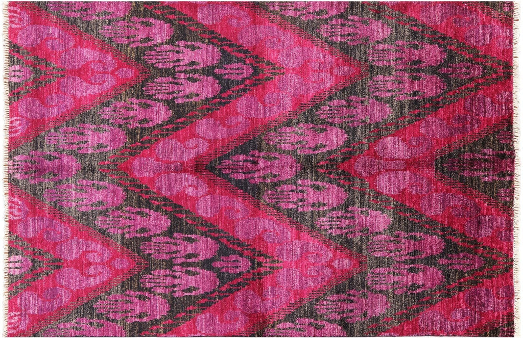 Ikat Hand Knotted Wool Area Rug - Manhattan Rugs