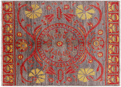 Ikat Hand Knotted Wool Rug - Manhattan Rugs