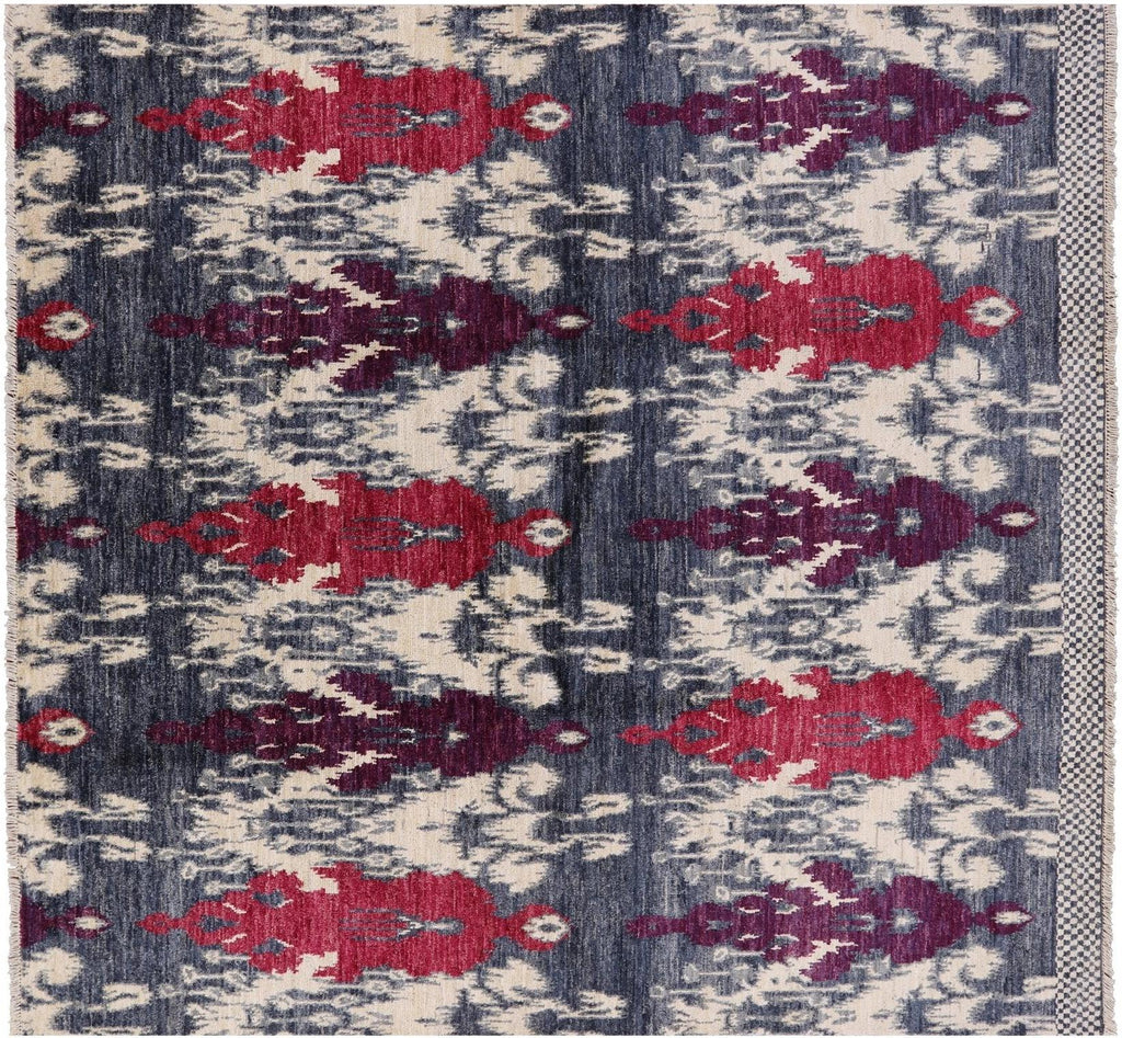 Square Hand Knotted Ikat Rug - Manhattan Rugs