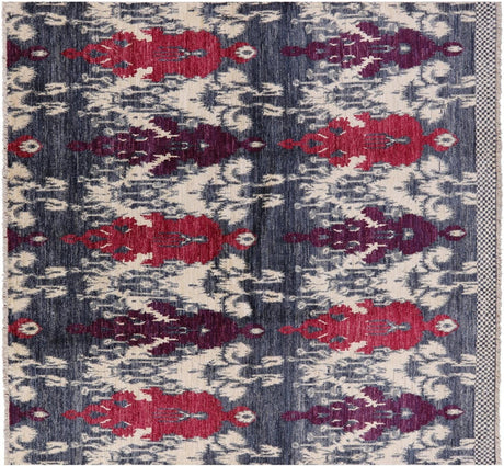 Square Hand Knotted Ikat Rug - Manhattan Rugs