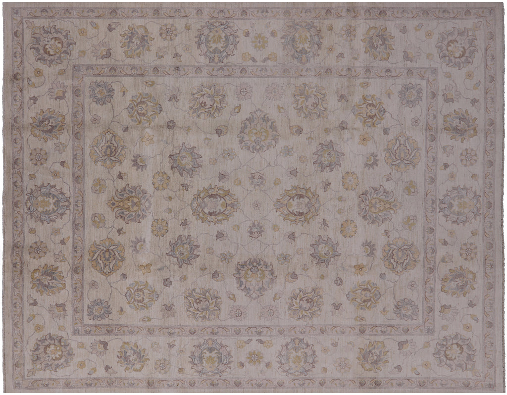 Ivory 8' 2" X 10' 1" Turkish Oushak Hand-Knotted Rug - P6563