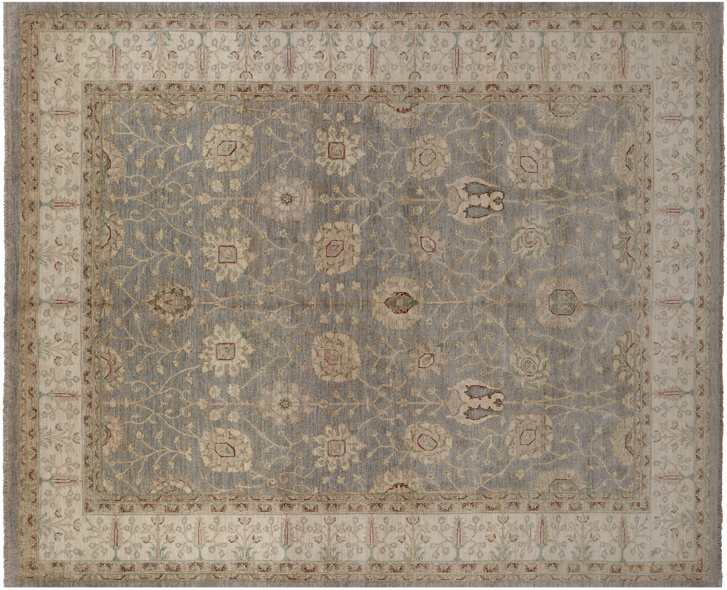 Grey 8' 3" X 10' 2" Turkish Oushak Handmade Wool Rug - P6569