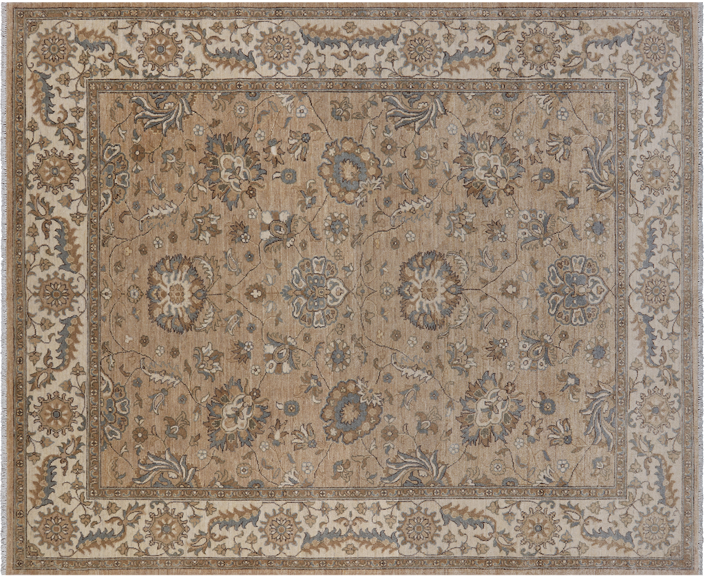 8' 0" X 9' 7" Turkish Oushak Hand Knotted Wool Rug - P6598