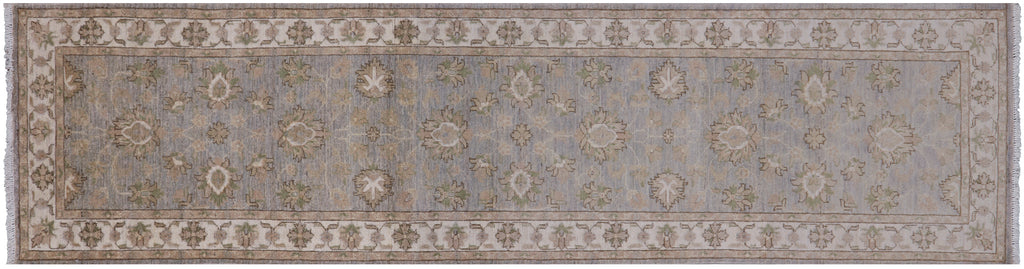 Grey 2' 7" X 9' 7" Turkish Oushak Hand-Knotted Runner Rug - P6631