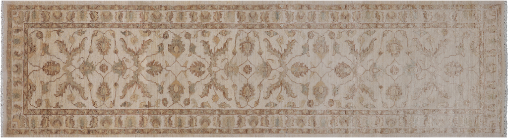 Ivory 2' 6" X 9' 9" Turkish Oushak Handmade Runner Rug - P6636