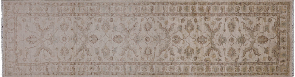 Ivory 2' 6" X 9' 9" Turkish Oushak Handmade Runner Rug - P6636