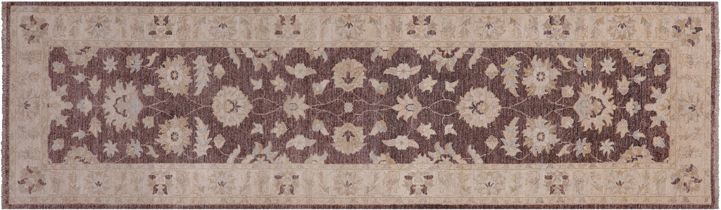Brown 2' 9" X 9' 7" Turkish Oushak Handmade Runner Rug - P6650