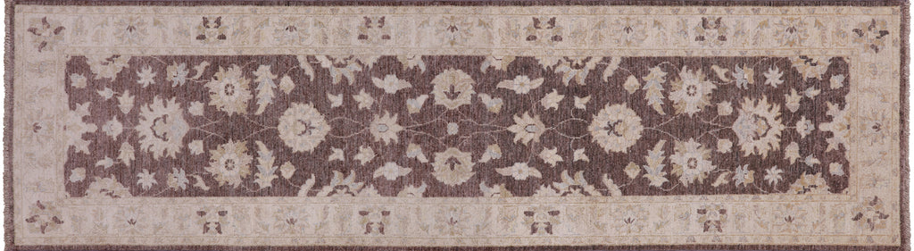 Brown 2' 9" X 9' 7" Turkish Oushak Handmade Runner Rug - P6650