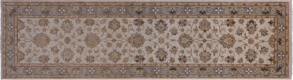 Ivory 2' 7" X 9' 8" Turkish Oushak Handmade Runner Rug - P6653