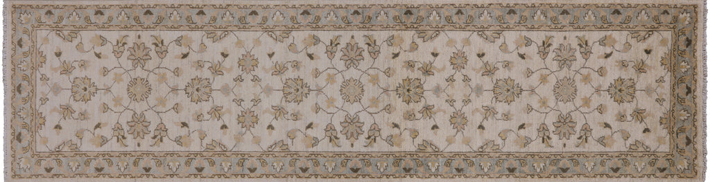 Ivory 2' 7" X 9' 10" Hand Knotted Turkish Oushak Runner Rug - P6654