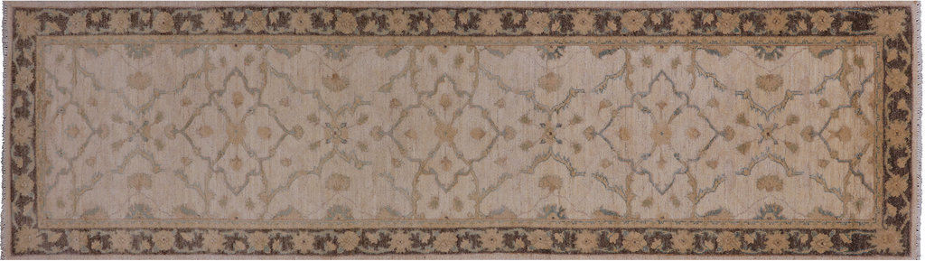 Ivory 2' 8" X 9' 7" Turkish Oushak Handmade Runner Rug - P6656