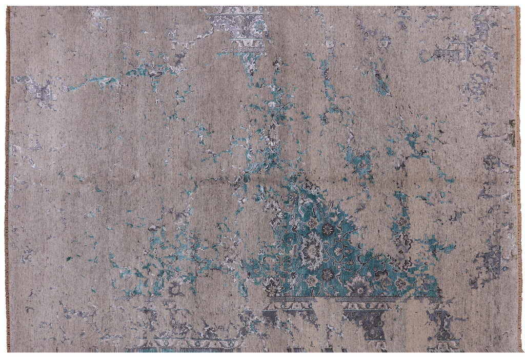 SUPER SALE 6' 1" X 8' 10" Wool & Silk Persian Hand-Knotted Rug - P6775