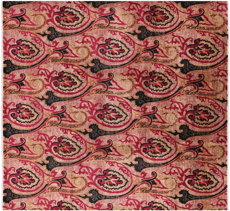 Square Hand Knotted William Morris Wool Rug - Manhattan Rugs