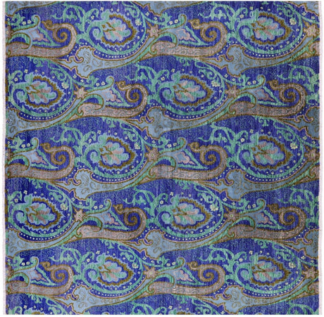 Square Hand Knotted William Morris Rug - Manhattan Rugs