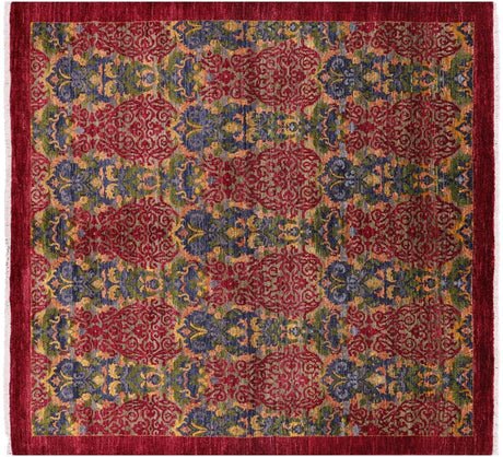 Square Hand-Knotted William Morris Wool Rug - Manhattan Rugs