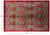 Red Hand Knotted William Morris Wool Rug 5' 8" X 9' 2" - P7078