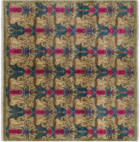 Square Handmade William Morris Wool Rug - Manhattan Rugs