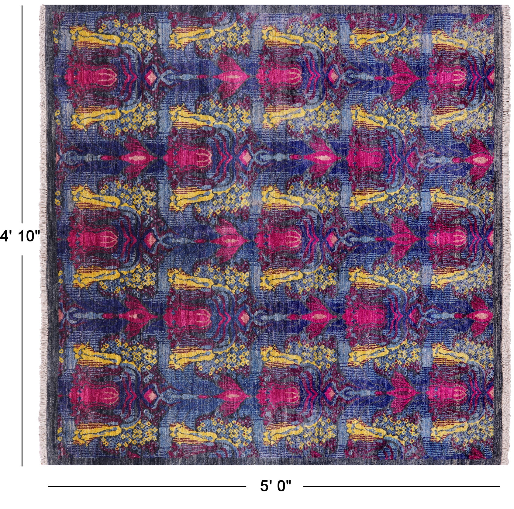 5' Square William Morris Handmade Wool Rug – Manhattan Rugs