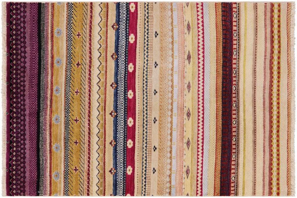 Gabbeh Loribaft Hand-Knotted Wool Rug - Manhattan Rugs