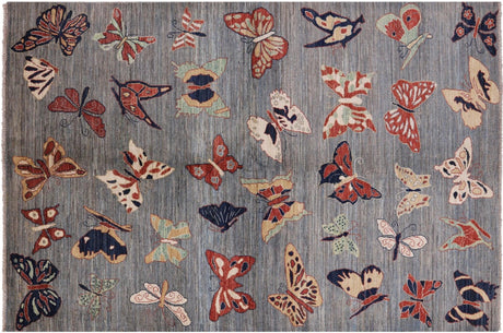 Butterflies Persian Gabbeh Hand-Knotted Rug - Manhattan Rugs