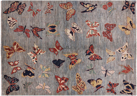 Butterflies Persian Gabbeh Handmade Area Rug - Manhattan Rugs