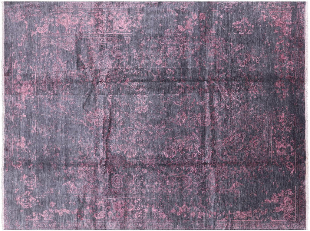 Persian Broken Design Hand Knotted Wool & Silk Rug - Manhattan Rugs