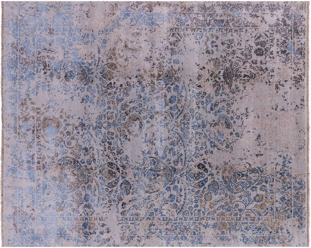 Contemporary Hand Knotted Wool & Silk Area Rug - Manhattan Rugs
