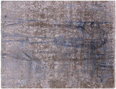 Persian Hand Knotted Hi-Lo Pile Wool & Silk Rug - Manhattan Rugs