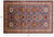 Blue Geometric Super Kazak Hand Knotted Area Rug 6' 3" X 9' 9" - P8986