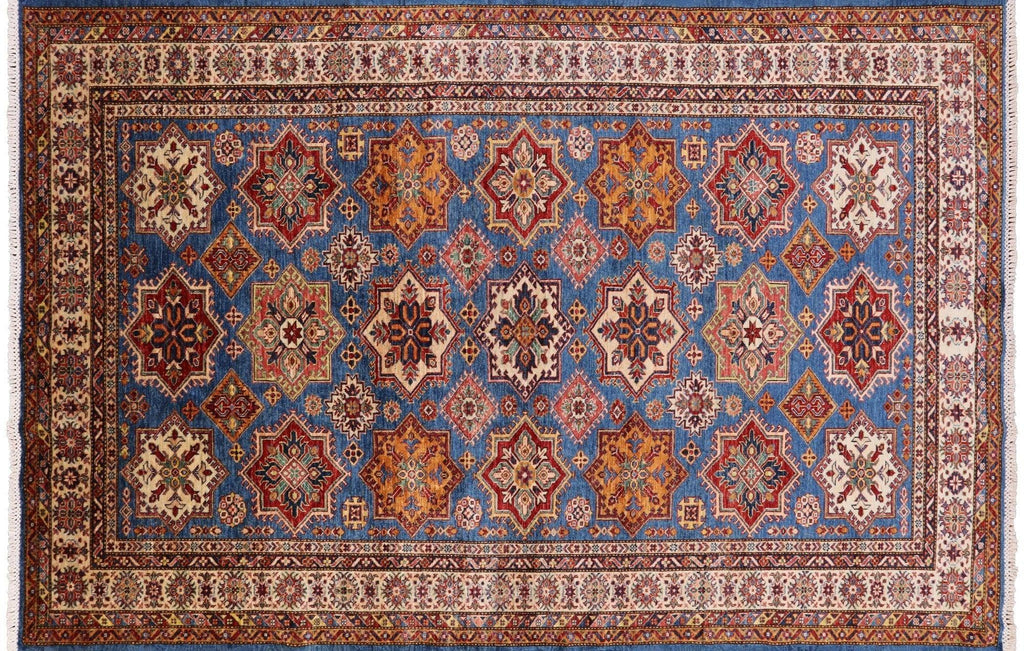 Geometric Super Kazak Hand Knotted Area Rug - Manhattan Rugs