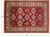 Red Hand Knotted Super Kazak Area Rug 4' 10" X 6' 9" - P9001