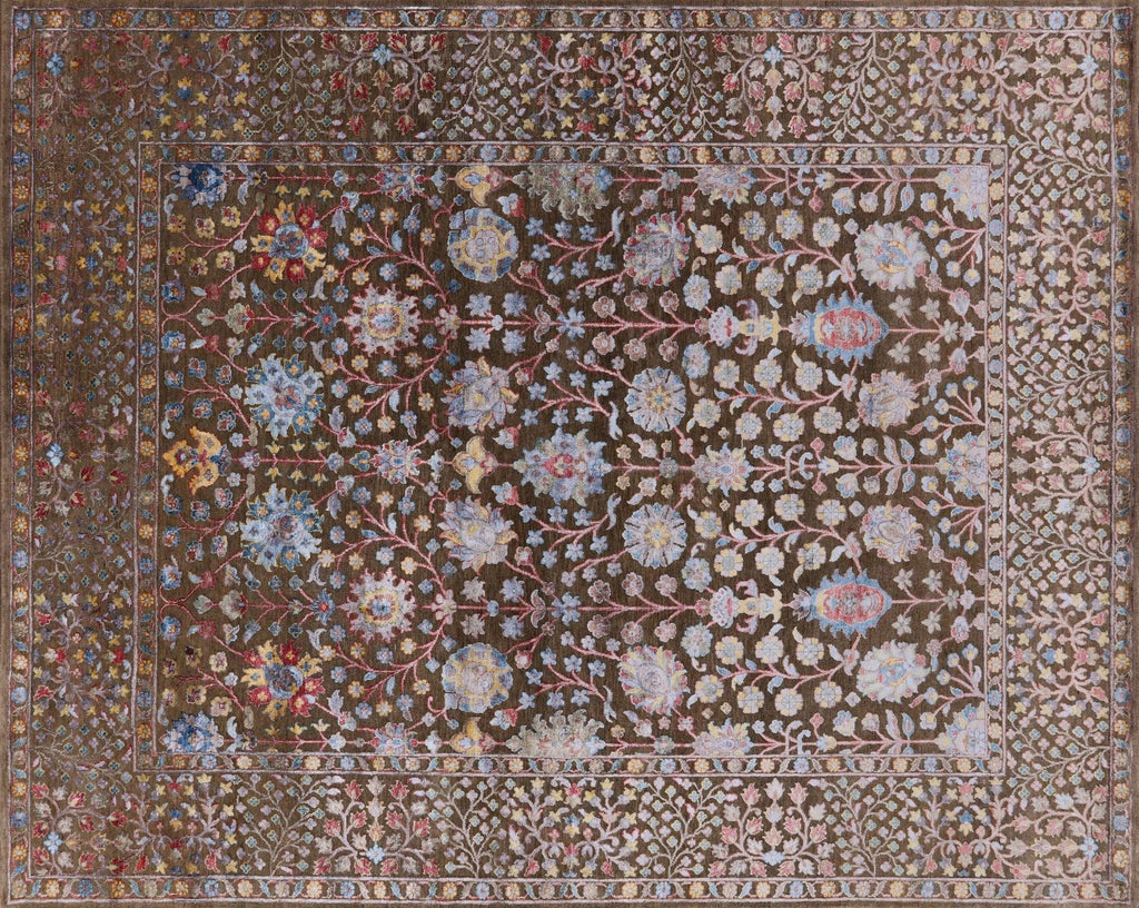 Persian Silk With Oxidized Wool Hand Knotted Area Rug - Manhattan Rugs