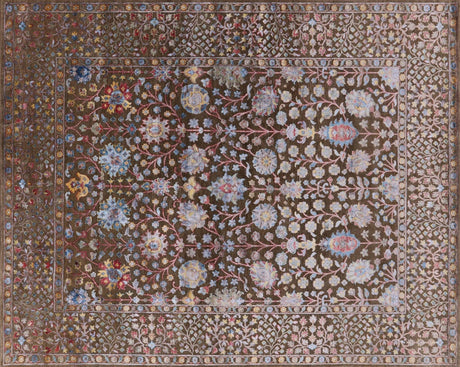 Persian Silk With Oxidized Wool Hand Knotted Area Rug - Manhattan Rugs