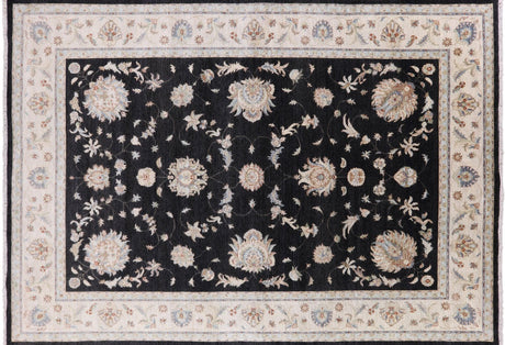 Black Turkish Oushak Hand Knotted Wool Area Rug - Manhattan Rugs